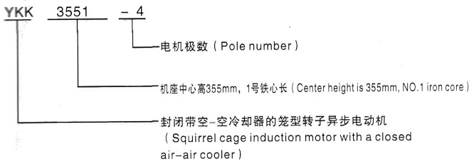 YKK系列(H355-1000)高压YE2-355M-4三相异步电机西安泰富西玛电机型号说明